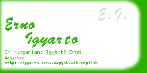 erno igyarto business card