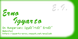 erno igyarto business card